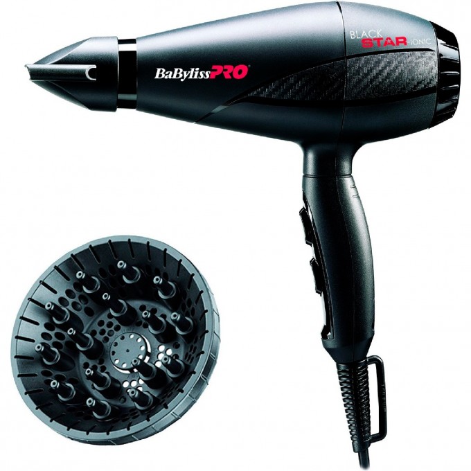Фен BABYLISS PRO BLACK STAR + диффузор BAB6250IE Gift Фен BABYLISS PRO BLACK STAR + диффузор BAB6250IE Gift
